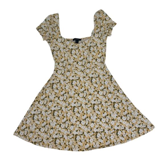 Forever 21 women's Yellow Green White Floral Short Sundress Size Small - Picture 1 of 3